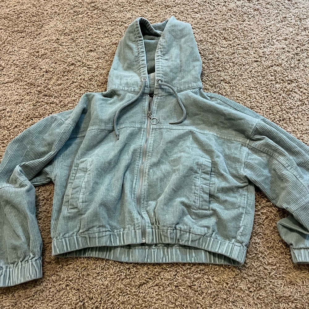 Forever 21 corduroy cropped hoodie